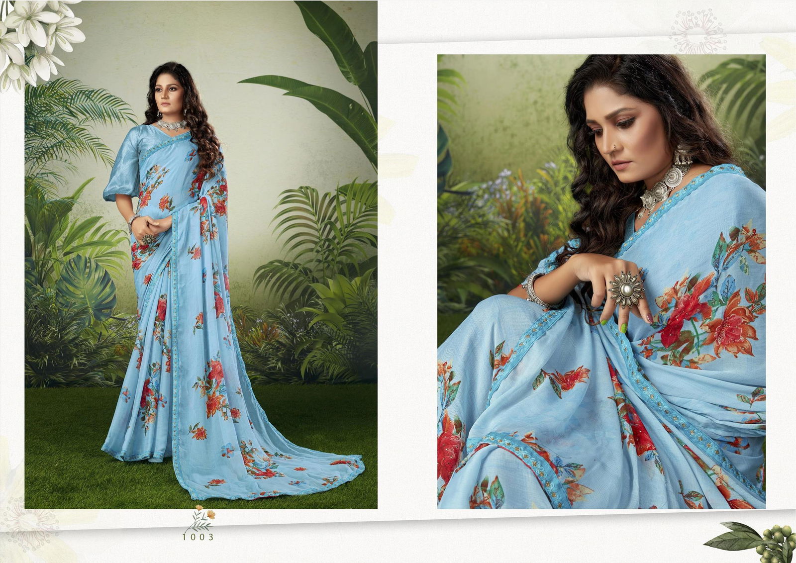 Ratandeep Nayna Moss Fancy Designer Festive Wear Chiffon Saree Collection